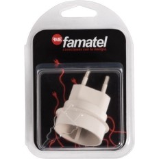 Adaptador Electricidad 100X145X55 10A-250V Eur-Universal Policarbonato Blanco Famat