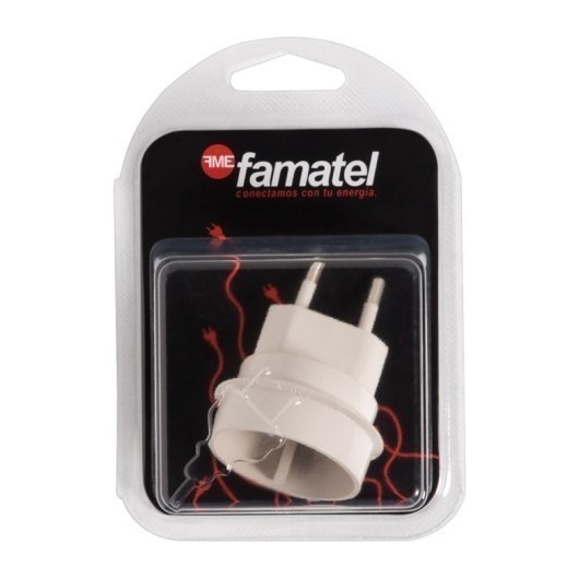 Adaptador Electricidad 100X145X55 10A-250V Eur-Universal Policarbonato Blanco Famat