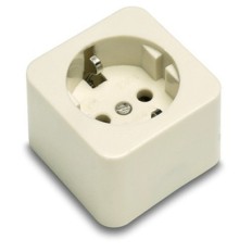 Base Electricidad 54X54X46 Toma tierra 16A-250V Superficie Policarbonato/Porcelana Blanco 2301 Famat