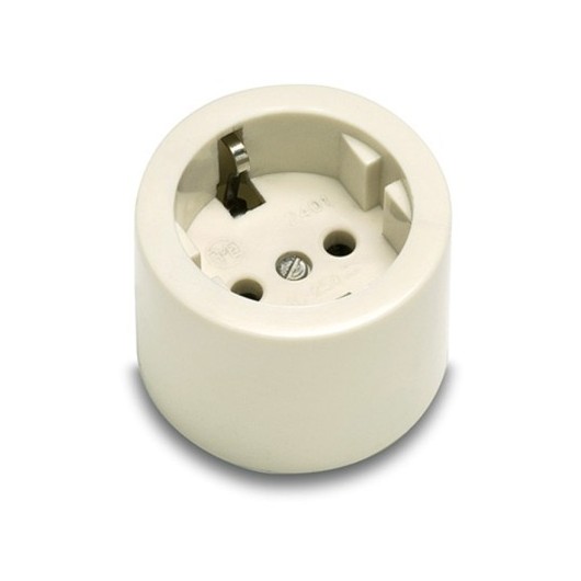 Base Electricidad 55X54X47 Toma tierra 16A-250V Superficie Policarbonato/Porcelana Blanco 2401 Famat