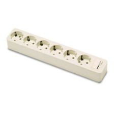 Base Multiple 6 Tomas Toma tierra Interruptor Sin Cable Policarbonato Blanco Famat