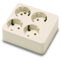 Base Multiple 4T-Toma tierra Sin Cable Policarbonato Blanco Famat