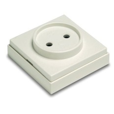 Base Electricidad 65X65X26 Toma tierra 10A-250V Superficie Pvc Blanco 5024-B Famat