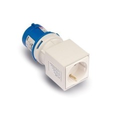 Adaptador Clavija Electricidad 2P+T Base 2P+Ttl Poliamida/ABS Az Famat