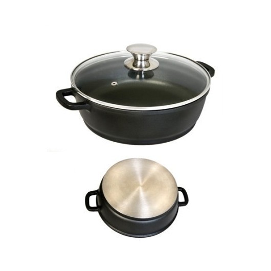 Cacerola Baja 24Cm Con Tapa Aluminio/Fundido Ecostone Cookware