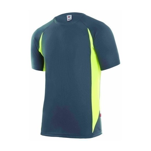 Camiseta Trabajo L Tecnica Poliester Manga Corta Gris/Amarillo Velilla