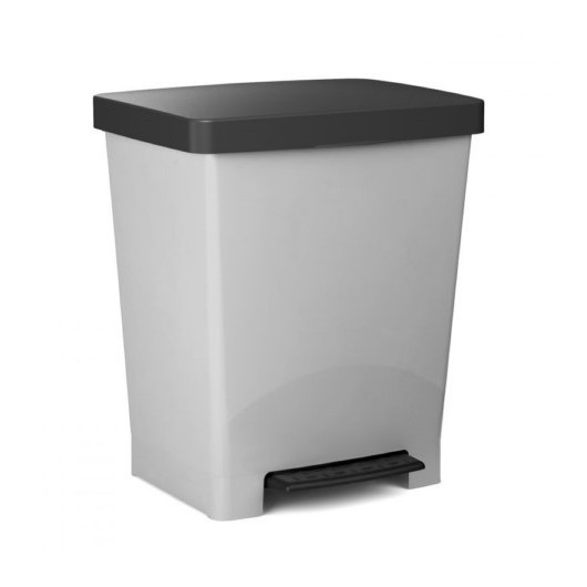 Cubo Basura  Con Pedal 23Lt Polipropileno Gris Eco Tatay