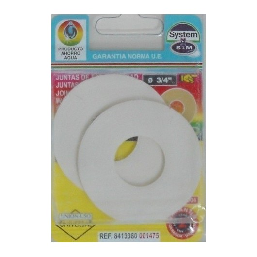 Junta Fontan Plana 3/4" Lavabo Goma S M 2 Pz