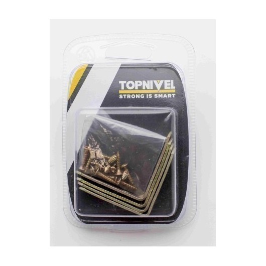 Angulo Soporte 50Mm Reforzado Nivel Bicromatado Nv106085 4 Pz