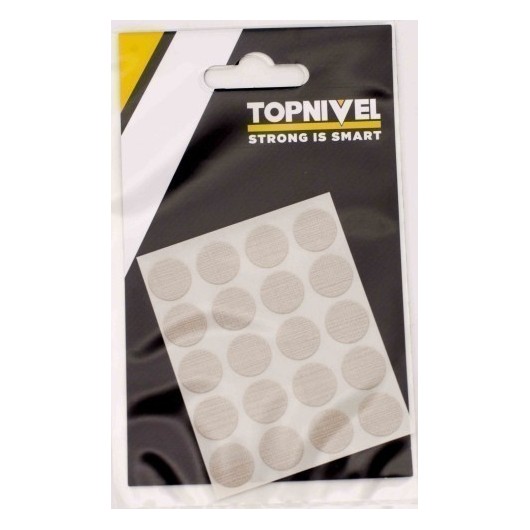 Tapon Cubretornillo Adhesivo 13Mm Textil Claro Nivel 20 Pz