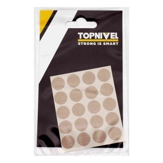 Tapon Cubretornillo Adhesivo 13Mm Textil Beige Nivel 20 Pz