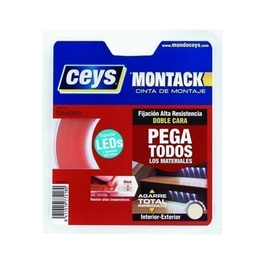 Cinta Adhesiva 08Mmx 10Mt Doble Cara  Montack Ceys