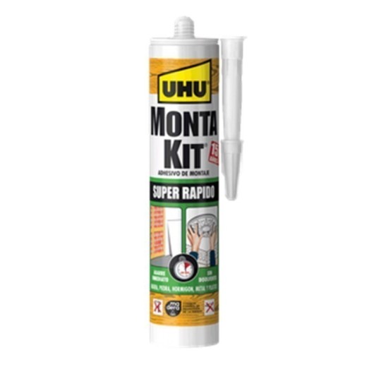 Adhesivo Montaje Profesional 370 Gr Blanco Secado Rapido Montakit Cartucho Uhu