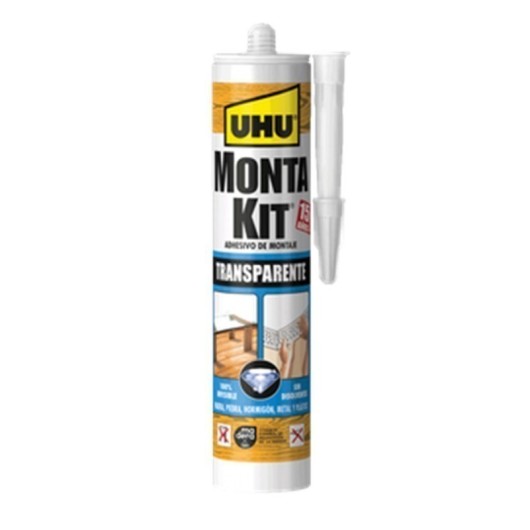 Adhesivo Montaje Profesional 310 Gr Transparente Montakit Cartucho Uhu