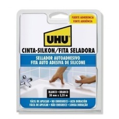 Cinta Cocina/Baño Selladora 3,35Mtx38 Mm Blanco Autoadhesivo Silkon Uhu