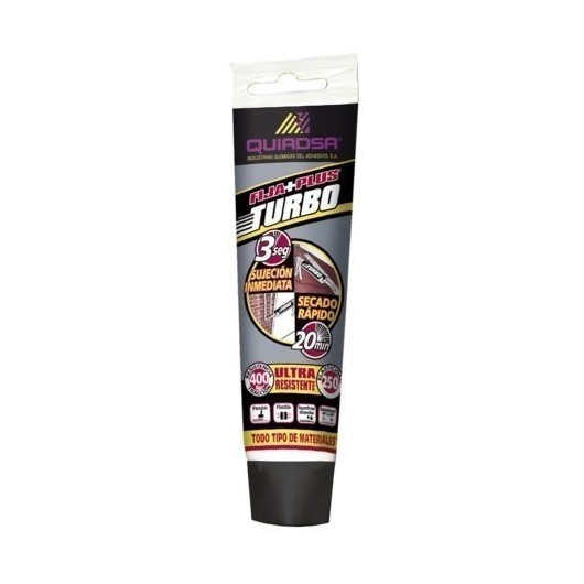 Adhesivo Sellador Polimero 125 Ml Blanco Fija+Plus Turbo Tubo Quiad