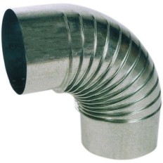 Codo Tubo Estufa 90º 100 Mm Rizado Acero Galvanizado Exojo