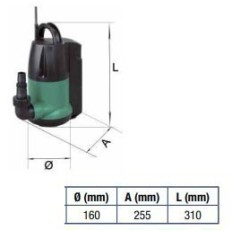 Bomba Agua Sumerguible 0550W-10800L/H Limpias 8Mt Natuur 1 Pz