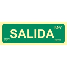 Cartel Señal 105X300Mm Luminiscente Pvc Salida Normaluz