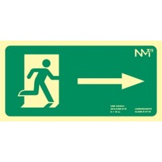 Cartel Señal 320X160Mm Luminiscente Pvc Salida Derecha Norma
