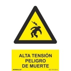 Cartel Señalizacion 210X300Mm Pvc Alta Tension Peligro De Mu