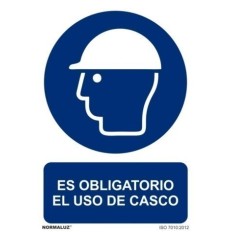 Cartel Señalizacion 210X300Mm Pvc Obliga Uso Casco Normaluz