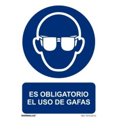 Cartel Señalizacion 210X300Mm Normaluz Pvc Obliga Uso Gafas