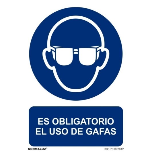 Cartel Señalizacion 210X300Mm Normaluz Pvc Obliga Uso Gafas