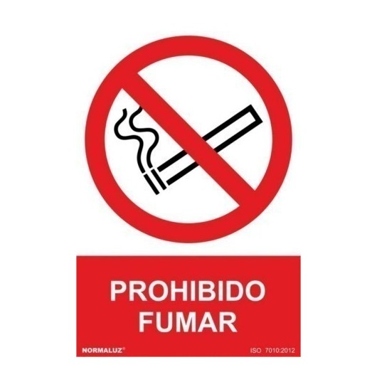 Cartel Señal 210X300Mm Pvc Prohibido Fumar Normaluz