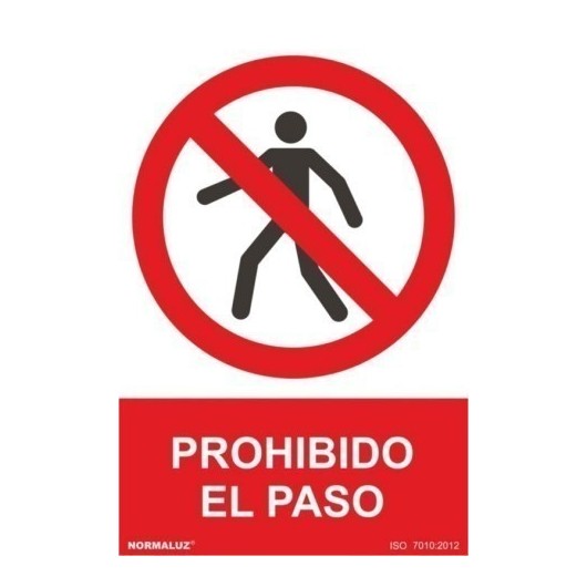 Cartel Señal 210X300Mm Pvc Prohibido El Paso Normaluz