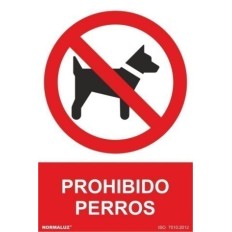 Cartel Señal 210X300Mm Pvc Prohibido Perros Normaluz