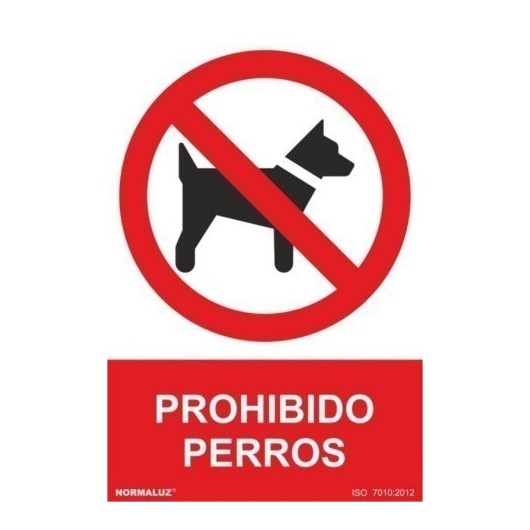 Cartel Señal 210X300Mm Pvc Prohibido Perros Normaluz