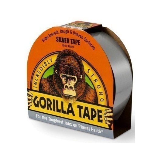 Cinta Adhesiva 48Mmx 11Mt Americana Tric Doble/Grosor Plata Silver Gorilla