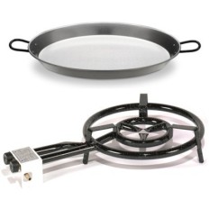Paellero Gas Butano 2 Fuegos + Paellera 42Cm 