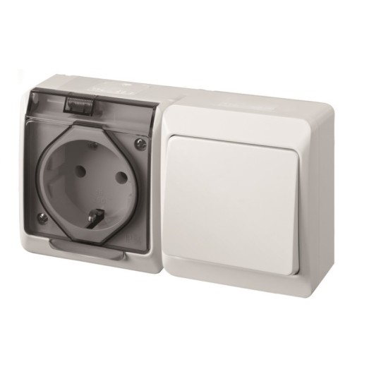 Interruptor Electricidad 16Amp-250V Estanco Conmutador Enchufe Ip54 Abs B