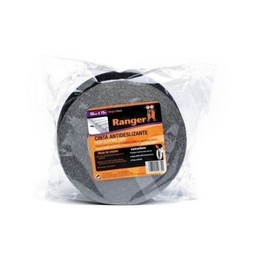 Cinta Antideslizante  50Mmx15Mt Adhesivo  Negro  Ranger