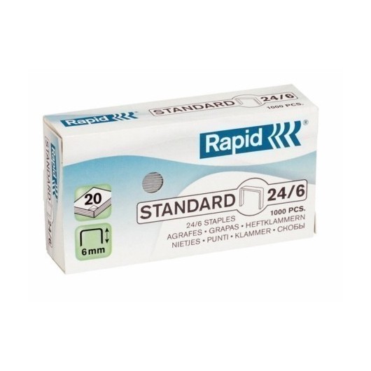 Grapa Grapadora Modelo 24 06Mm Acero Galvanizado  Rapid 1.000 Pz