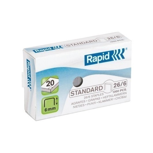 Grapa Grapadora Modelo 26 06Mm Acero Galvanizado  Rapid 1.000 Pz