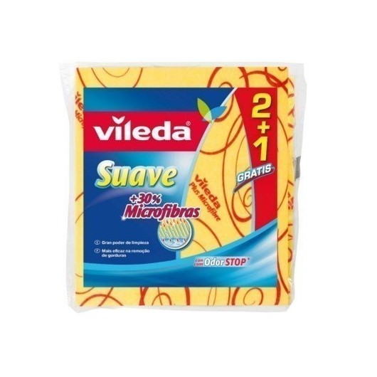 Bayeta Limpieza 200X210Mm Multiusos Suave Amarillo Odor Stop Vileda 3 Pz