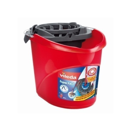 Cubo Agua 10L. Escurridor Automatico Vileda Rojo Superfácil