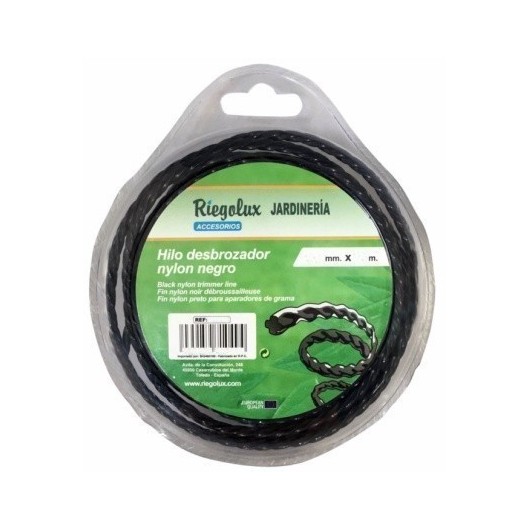 Hilo Jardin 4Mm Desbrozador Riegolux Nylon Negro 15 Mt