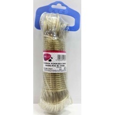 Cuerda Forrada 04Mm Acero/Pvc Blanco  Vivah 20 Mt