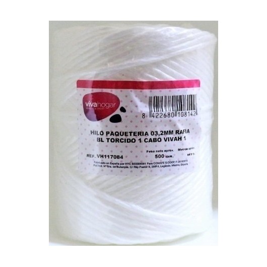 Hilo Paqueteria 500Gr 03,2Mm Rafia Blanco  Torcido 1 Cabo Vivah 1