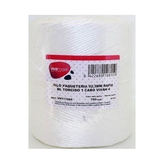Hilo Paqueteria 750Gr 02,3Mm Rafia Blanco  Torcido 1 Cabo Vivah 4