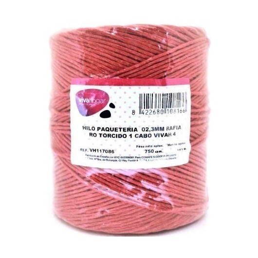 Hilo Paqueteria 750Gr 02,3Mm Rafia Rojo Torcido 1 Cabo Vivah 4