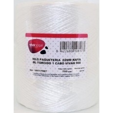 Hilo Paqueteria 750Gr 02Mm Rafia Blanco  Torcido 1 Cabo Vivah 900