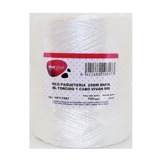 Hilo Paqueteria 750Gr 02Mm Rafia Blanco  Torcido 1 Cabo Vivah 900