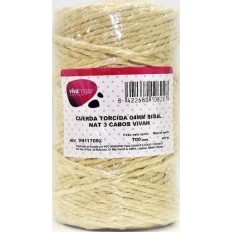 Cuerda Torcida 04Mm Sisal Natural 3 Cabos Vivah 700 Gr