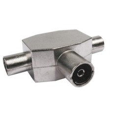 Distribuidor Antena Coaxial 1 Hembra 2 Machos Blindado Triple  M