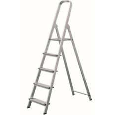 Escalera Domestica Tijera 1,11Mt 5 Peldaños Ancho  Aluminio  Vivahogar